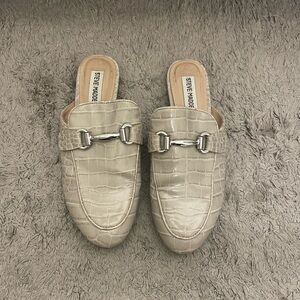 Steve Madden Cream Mules with Horsebit Detail